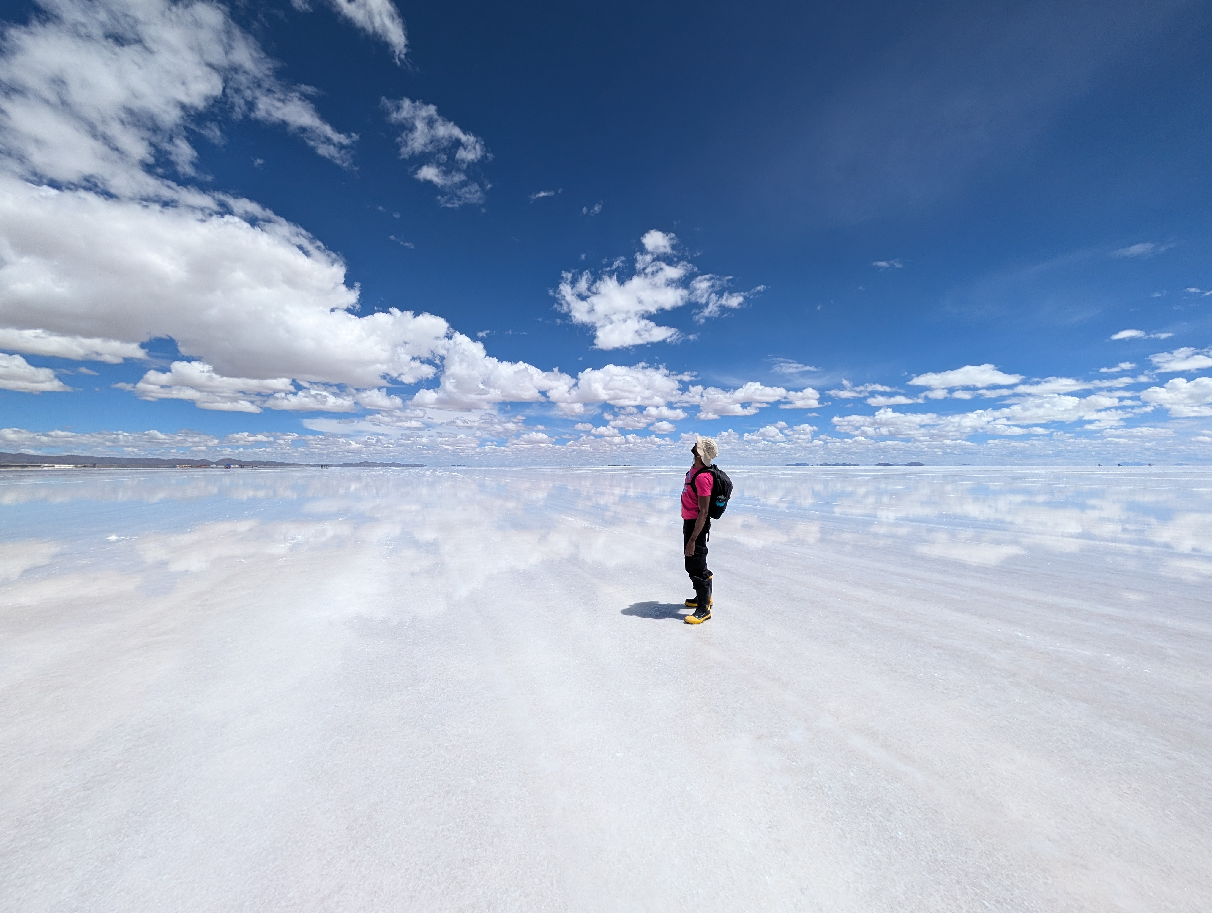 Standing on Uyuni Salt Flats